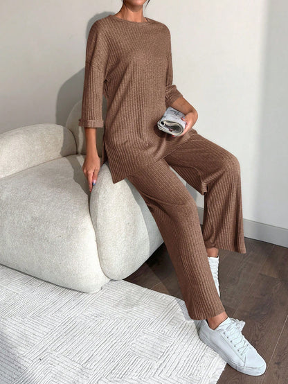 Compleu Dama, Bluza Cu Maneci 3 Sferturi & Pantaloni Croiala Dreapta